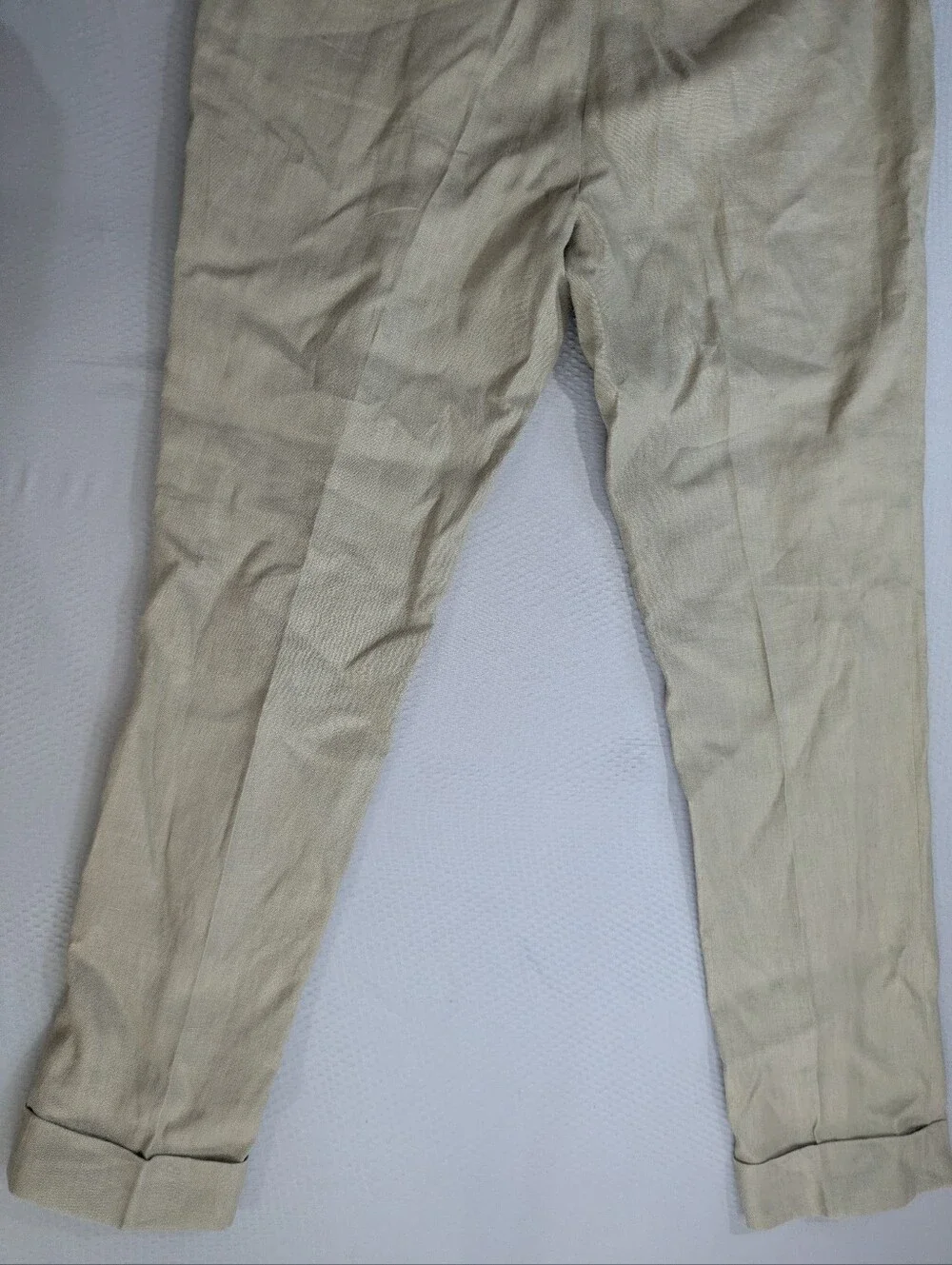 Men’s Gutteridge Linen Pants Italy Size 36x28 Green EU 46 US 36
